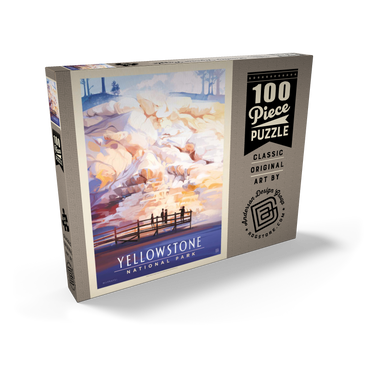 Darstellung des Puzzle Motivs Yellowstone National Park: Mammoth Hot Springs Terraces, Vintage Poster 100 Puzzle Schachtel Ansicht2