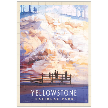 Darstellung des Puzzle Motivs puzzleplate Yellowstone National Park: Mammoth Hot Springs Terraces, Vintage Poster 100 Puzzle