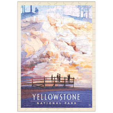 Darstellung des Puzzle Motivs puzzleplate Yellowstone National Park: Mammoth Hot Springs Terraces, Vintage Poster 200 Puzzle