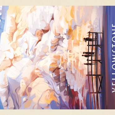 Darstellung des Puzzle Motivs Yellowstone National Park: Mammoth Hot Springs Terraces, Vintage Poster 200 Puzzle 3D Modell