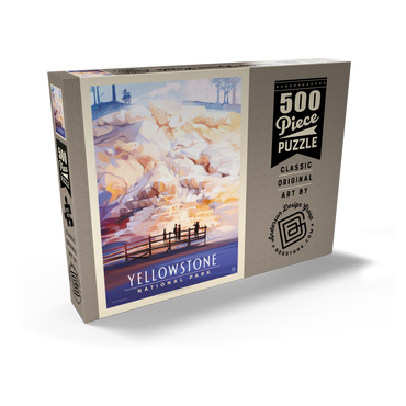 Darstellung des Puzzle Motivs Yellowstone National Park: Mammoth Hot Springs Terraces, Vintage Poster 500 Puzzle Schachtel Ansicht2