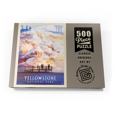 Darstellung des Puzzle Motivs Yellowstone National Park: Mammoth Hot Springs Terraces, Vintage Poster 500 Puzzle Schachtel Ansicht3