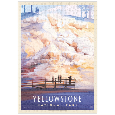 Darstellung des Puzzle Motivs puzzleplate Yellowstone National Park: Mammoth Hot Springs Terraces, Vintage Poster 500 Puzzle