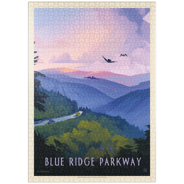 Darstellung des Puzzle Motivs puzzleplate Blue Ridge Parkway: Bird's Eye View, Vintage Poster 1000 Puzzle