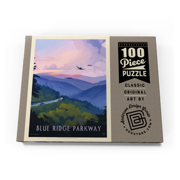 Darstellung des Puzzle Motivs Blue Ridge Parkway: Bird's Eye View, Vintage Poster 100 Puzzle Schachtel Ansicht3