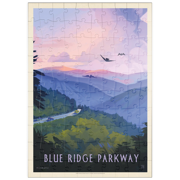 Darstellung des Puzzle Motivs puzzleplate Blue Ridge Parkway: Bird's Eye View, Vintage Poster 100 Puzzle