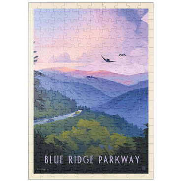 Darstellung des Puzzle Motivs puzzleplate Blue Ridge Parkway: Bird's Eye View, Vintage Poster 200 Puzzle