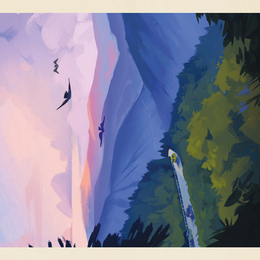 Darstellung des Puzzle Motivs Blue Ridge Parkway: Bird's Eye View, Vintage Poster 200 Puzzle 3D Modell