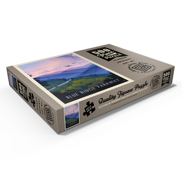 Darstellung des Puzzle Motivs Blue Ridge Parkway: Bird's Eye View, Vintage Poster 500 Puzzle Schachtel Ansicht1