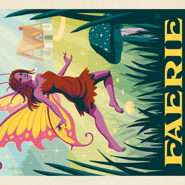 Darstellung des Puzzle Motivs Mythical Creatures: Faerie (Germany), Vintage Poster 1000 Puzzle 3D Modell