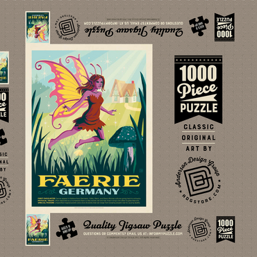 Darstellung des Puzzle Motivs Mythical Creatures: Faerie (Germany), Vintage Poster 1000 Puzzle Schachtel 3D Modell