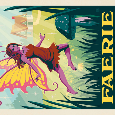 Darstellung des Puzzle Motivs Mythical Creatures: Faerie (Germany), Vintage Poster 100 Puzzle 3D Modell