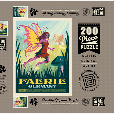 Darstellung des Puzzle Motivs Mythical Creatures: Faerie (Germany), Vintage Poster 200 Puzzle Schachtel 3D Modell