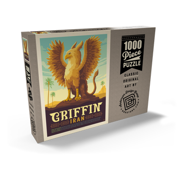 Darstellung des Puzzle Motivs Mythical Creatures: Griffin (Iran), Vintage Poster 1000 Puzzle Schachtel Ansicht2