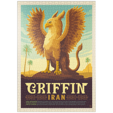 Darstellung des Puzzle Motivs puzzleplate Mythical Creatures: Griffin (Iran), Vintage Poster 1000 Puzzle