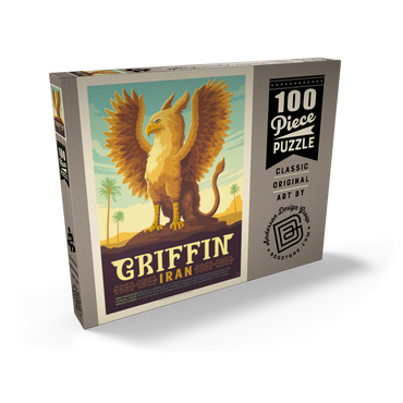 Darstellung des Puzzle Motivs Mythical Creatures: Griffin (Iran), Vintage Poster 100 Puzzle Schachtel Ansicht2
