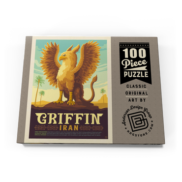 Darstellung des Puzzle Motivs Mythical Creatures: Griffin (Iran), Vintage Poster 100 Puzzle Schachtel Ansicht3