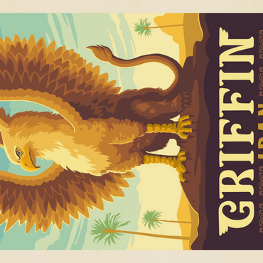 Darstellung des Puzzle Motivs Mythical Creatures: Griffin (Iran), Vintage Poster 100 Puzzle 3D Modell