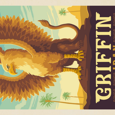 Darstellung des Puzzle Motivs Mythical Creatures: Griffin (Iran), Vintage Poster 200 Puzzle 3D Modell