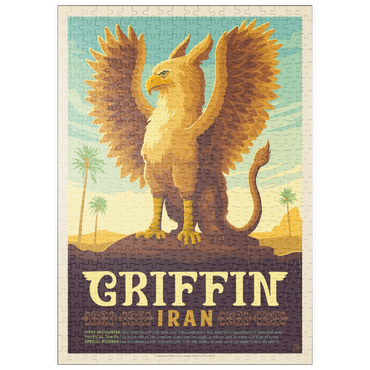 Darstellung des Puzzle Motivs puzzleplate Mythical Creatures: Griffin (Iran), Vintage Poster 500 Puzzle