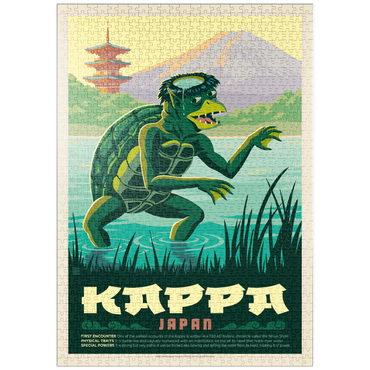 Darstellung des Puzzle Motivs puzzleplate Mythical Creatures: Kappa (Japan), Vintage Poster 1000 Puzzle