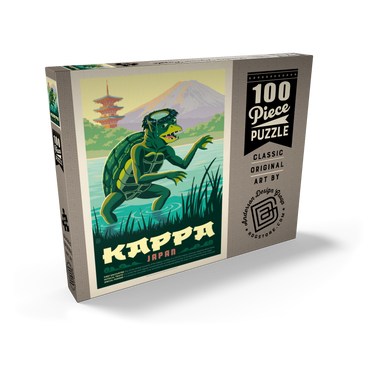 Darstellung des Puzzle Motivs Mythical Creatures: Kappa (Japan), Vintage Poster 100 Puzzle Schachtel Ansicht2