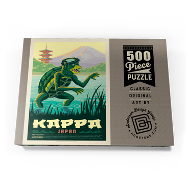 Darstellung des Puzzle Motivs Mythical Creatures: Kappa (Japan), Vintage Poster 500 Puzzle Schachtel Ansicht3