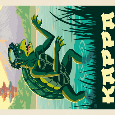 Darstellung des Puzzle Motivs Mythical Creatures: Kappa (Japan), Vintage Poster 500 Puzzle 3D Modell