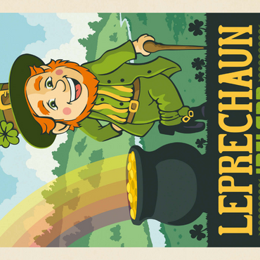 Darstellung des Puzzle Motivs Mythical Creatures: Leprechaun (Ireland), Vintage Poster 1000 Puzzle 3D Modell