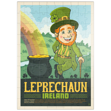 Darstellung des Puzzle Motivs puzzleplate Mythical Creatures: Leprechaun (Ireland), Vintage Poster 100 Puzzle