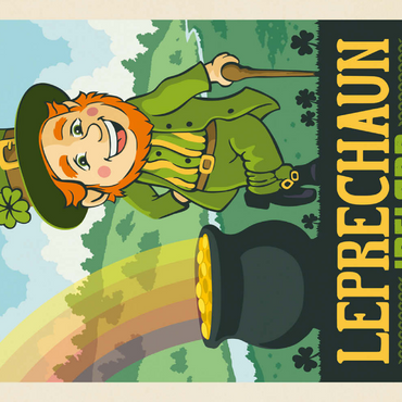 Darstellung des Puzzle Motivs Mythical Creatures: Leprechaun (Ireland), Vintage Poster 100 Puzzle 3D Modell