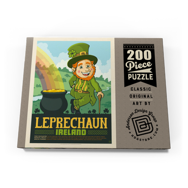 Darstellung des Puzzle Motivs Mythical Creatures: Leprechaun (Ireland), Vintage Poster 200 Puzzle Schachtel Ansicht3