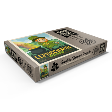 Darstellung des Puzzle Motivs Mythical Creatures: Leprechaun (Ireland), Vintage Poster 500 Puzzle Schachtel Ansicht1