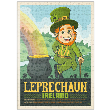 Darstellung des Puzzle Motivs puzzleplate Mythical Creatures: Leprechaun (Ireland), Vintage Poster 500 Puzzle