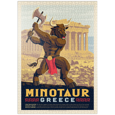 Darstellung des Puzzle Motivs puzzleplate Mythical Creatures: Minotaur (Greece), Vintage Poster 1000 Puzzle