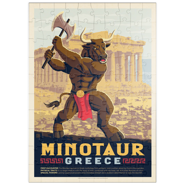 Darstellung des Puzzle Motivs puzzleplate Mythical Creatures: Minotaur (Greece), Vintage Poster 100 Puzzle