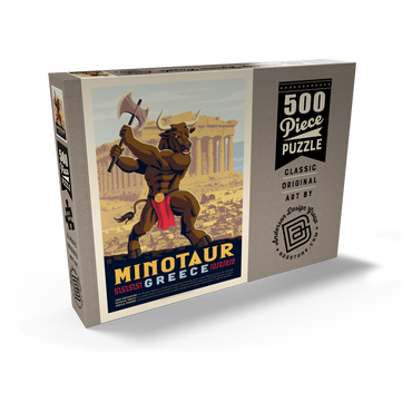 Darstellung des Puzzle Motivs Mythical Creatures: Minotaur (Greece), Vintage Poster 500 Puzzle Schachtel Ansicht2