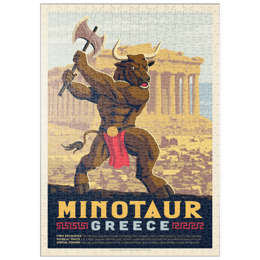 Darstellung des Puzzle Motivs puzzleplate Mythical Creatures: Minotaur (Greece), Vintage Poster 500 Puzzle
