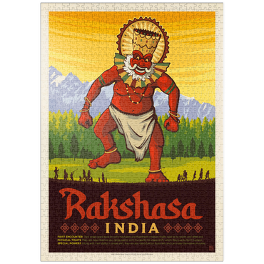 Darstellung des Puzzle Motivs puzzleplate Mythical Creatures: Rakshasa (India), Vintage Poster 1000 Puzzle