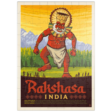 Darstellung des Puzzle Motivs puzzleplate Mythical Creatures: Rakshasa (India), Vintage Poster 100 Puzzle