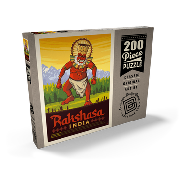 Darstellung des Puzzle Motivs Mythical Creatures: Rakshasa (India), Vintage Poster 200 Puzzle Schachtel Ansicht2