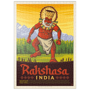 Darstellung des Puzzle Motivs puzzleplate Mythical Creatures: Rakshasa (India), Vintage Poster 500 Puzzle