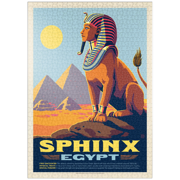 Darstellung des Puzzle Motivs puzzleplate Mythical Creatures: Sphinx (Egypt), Vintage Poster 1000 Puzzle