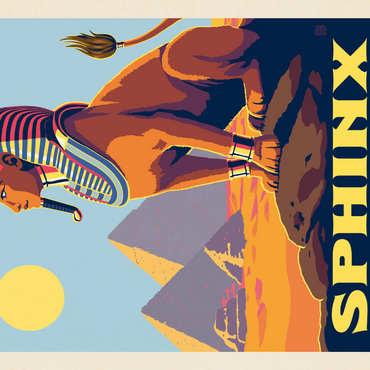 Darstellung des Puzzle Motivs Mythical Creatures: Sphinx (Egypt), Vintage Poster 1000 Puzzle 3D Modell