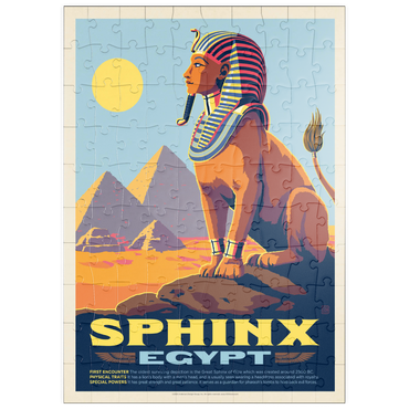 Darstellung des Puzzle Motivs puzzleplate Mythical Creatures: Sphinx (Egypt), Vintage Poster 100 Puzzle