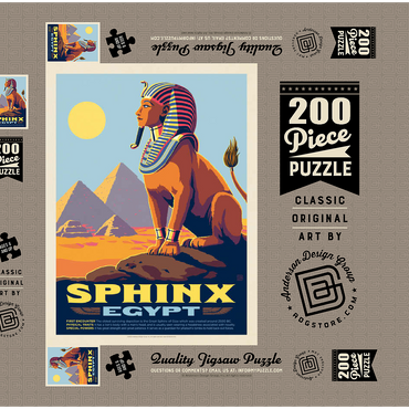 Darstellung des Puzzle Motivs Mythical Creatures: Sphinx (Egypt), Vintage Poster 200 Puzzle Schachtel 3D Modell