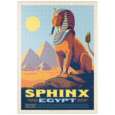 Darstellung des Puzzle Motivs puzzleplate Mythical Creatures: Sphinx (Egypt), Vintage Poster 500 Puzzle