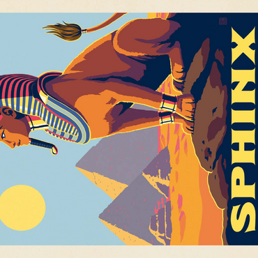 Darstellung des Puzzle Motivs Mythical Creatures: Sphinx (Egypt), Vintage Poster 500 Puzzle 3D Modell