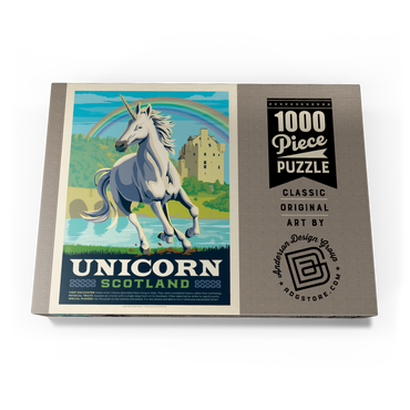 Darstellung des Puzzle Motivs Mythical Creatures: Unicorn (Scotland), Vintage Poster 1000 Puzzle Schachtel Ansicht3
