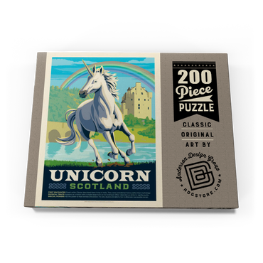 Darstellung des Puzzle Motivs Mythical Creatures: Unicorn (Scotland), Vintage Poster 200 Puzzle Schachtel Ansicht3